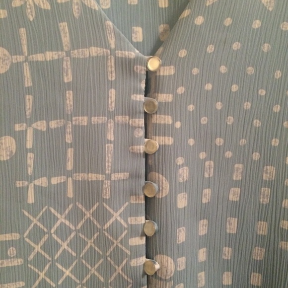 Blouse Set Blue White Sz M Peter Popovitch - Picture 4 of 8